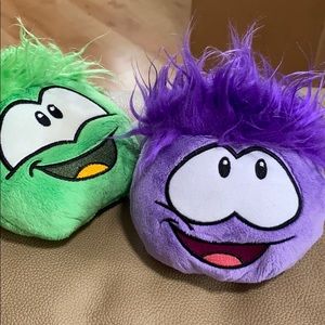 purple and green puffles! club penguin